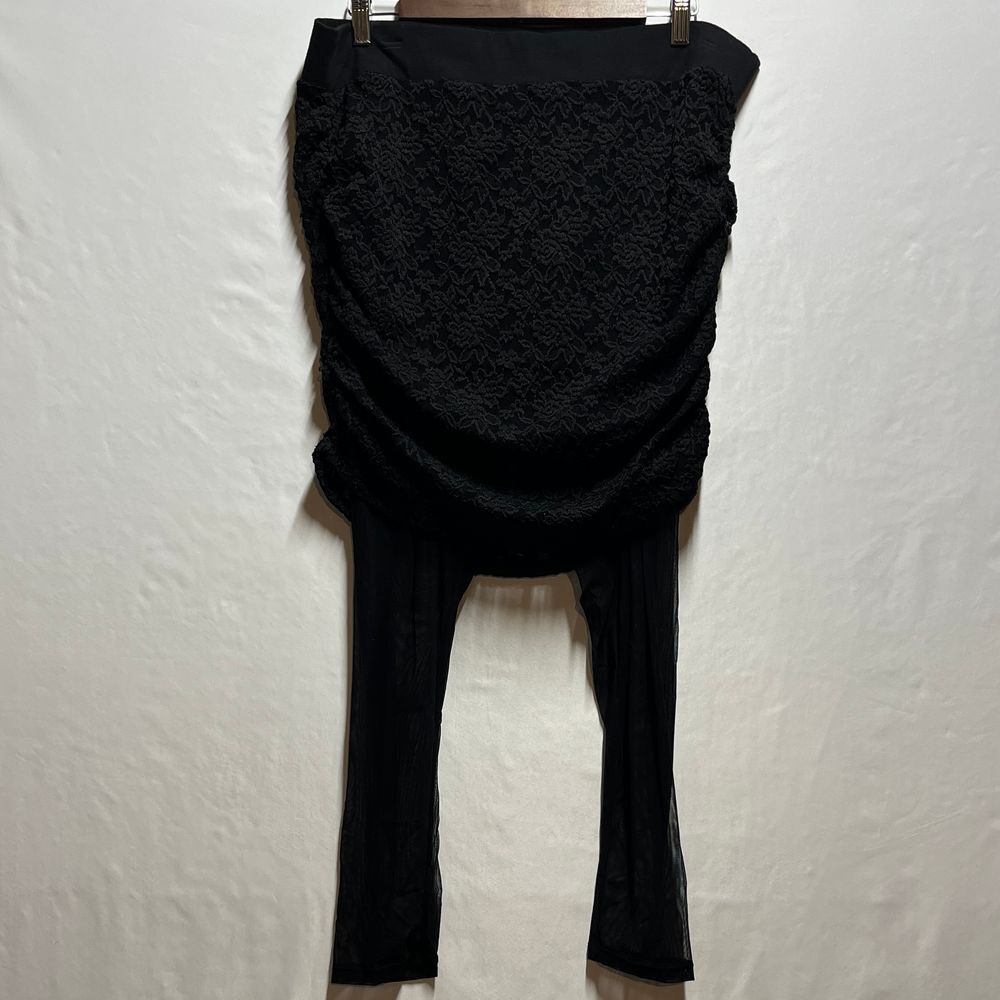Torrid Black Lace Overlay Skirted Mesh Leggings Women's 2X Whimsigoth Goth Mini